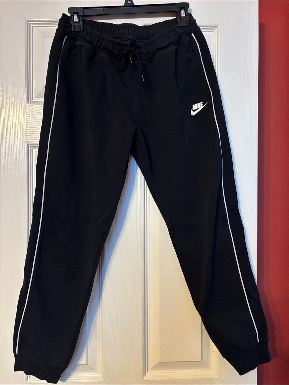 Nike Black Joggers with White Piping women’s size medium